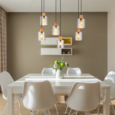 Lámpara colgante negra de vidrio, Abelon