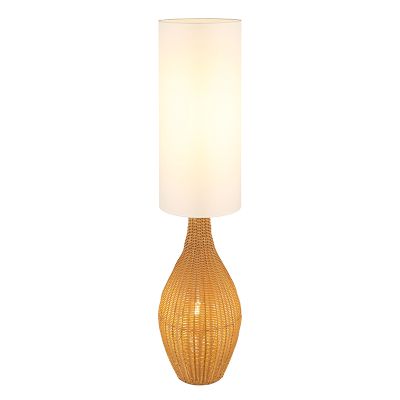 Lámpara de pie blanca de tela, Nelleke, con interruptor