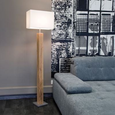 Lámpara de pie rústica madera, Giomar