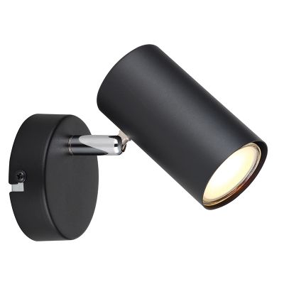 Foco de pared negro de metal, Rainer