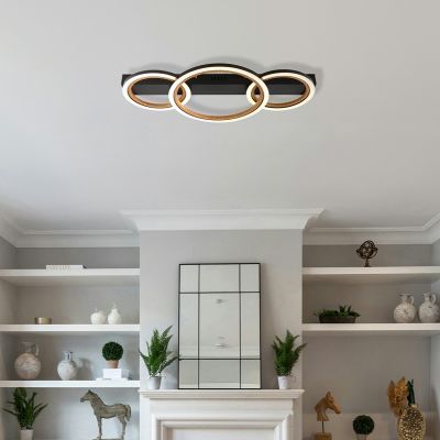 Lámpara de techo negra de aluminio, Danieke, 40W, 3000K LED