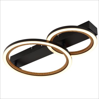 Lámpara de techo negra de aluminio, Danieke, 30W, 3000K LED