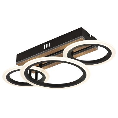 Lámpara de techo negra de metal, Benedicte, 21W, white switch LED