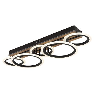 Lámpara de techo negra de metal, Benedicte, 34W, white switch LED