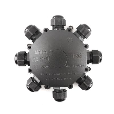 Acoplador de cable redondo impermeable de 8 vías, con enchufe Wago en el interior, IP68