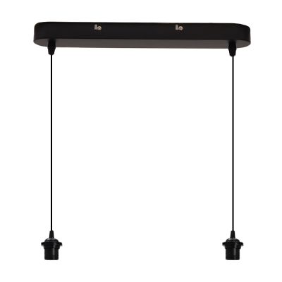 Lámpara colgante sin pantalla negra de aluminio, Rika