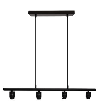 Lámpara colgante sin pantalla negra de aluminio, Rika