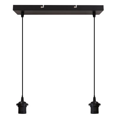 Lámpara colgante sin pantalla negra de aluminio, Rika
