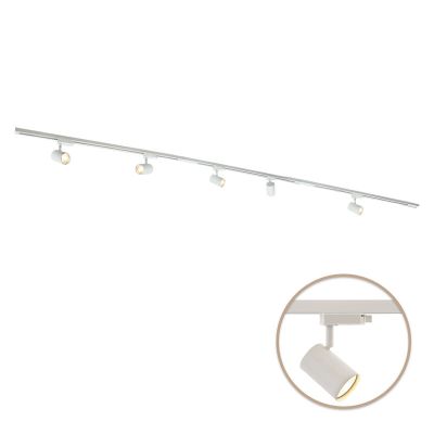 3M sistema iluminación carril monofásico blanco + 5 Elena focos de carril