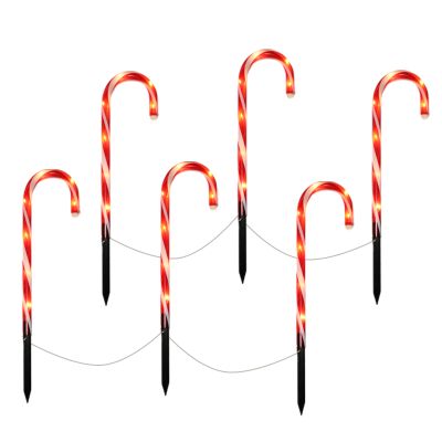 6 enchufes de jardín tipo bastón de caramelo, 8 posiciones, IP44