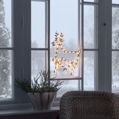 Reno de Navidad LED, a doble cara iluminado con 50 LED