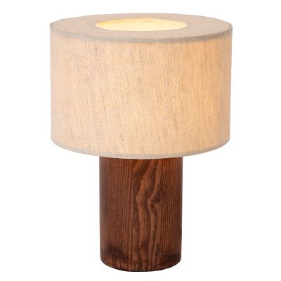 Lámpara de mesa rústica marrón, Tachina, con interruptor