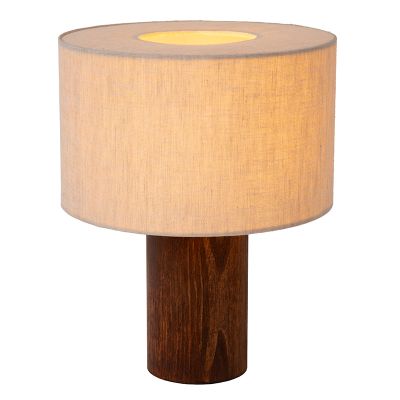 Lámpara de mesa rústica marrón, Tachina, con interruptor
