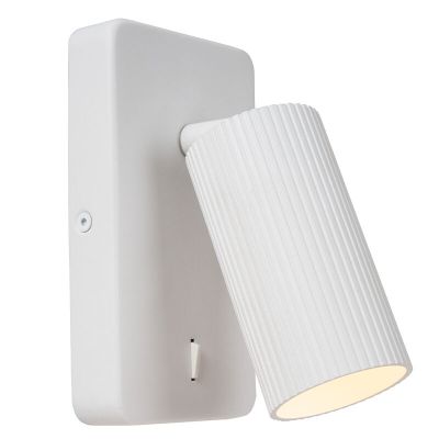 Foco de pared moderno blanco, Clubs, con interruptor