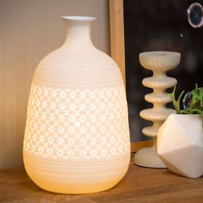 Lámpara de mesa retro blanca, Tiesse, con interruptor