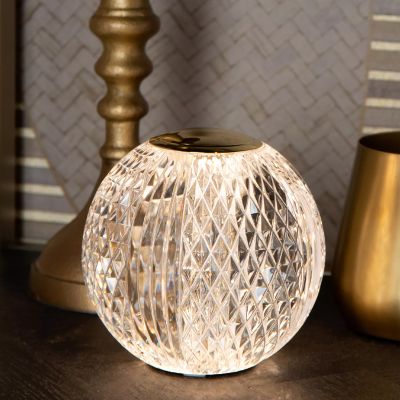 Lámpara de mesa moderna transparente, Cintra, 1,5W, 2700K LED, regulable en 3 pasos