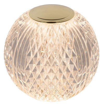 Lámpara de mesa moderna transparente, Cintra, 2W, 2700K LED, regulable en 3 pasos