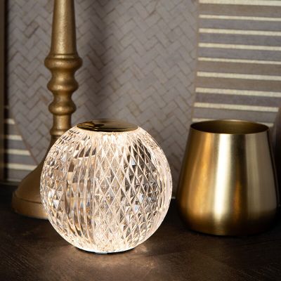 Lámpara de mesa moderna transparente, Cintra, 1,5W, 3000K LED, regulable en 3 pasos