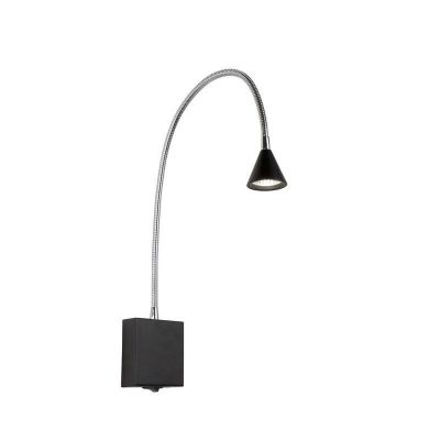 Aplique moderno negro, Buddy, 3W, 4000K LED, con interruptor