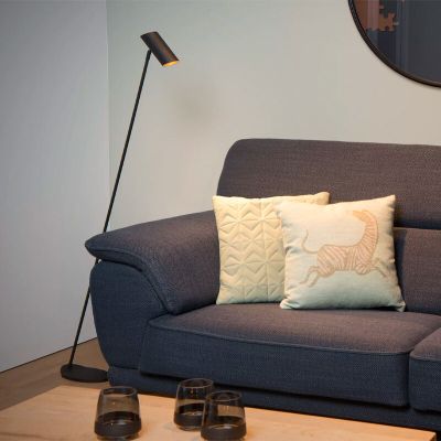 Lámpara de pie moderna antracita, Hester, con interruptor
