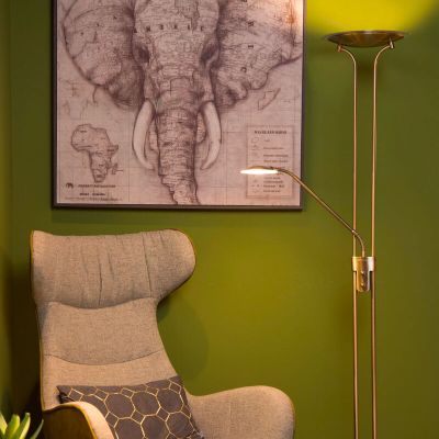 Lámpara de pie de lectura moderna bronce, Champion, 20W, 3000K LED, con interruptor