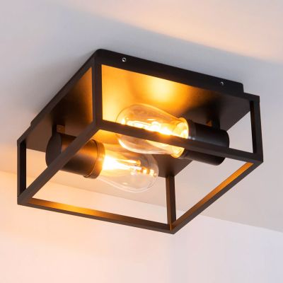 Plafón de techo moderno negro, Carlyn, IP54