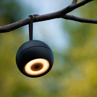 Aplique de pared recargable moderno negro, Lunex, 2W, 3000K LED, IP54, con interruptor