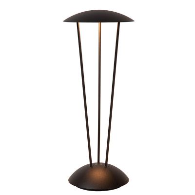 Lámpara de mesa recargable para exterior moderna negra, Renee, 2,2W, 2700K LED, IP54, con regulador táctil
