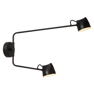 Aplique de pared recargable rústico negro, Milne, 6W, 2700K LED, con regulador táctil