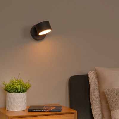 Aplique moderno negro, Gian, 9W, 2700K LED