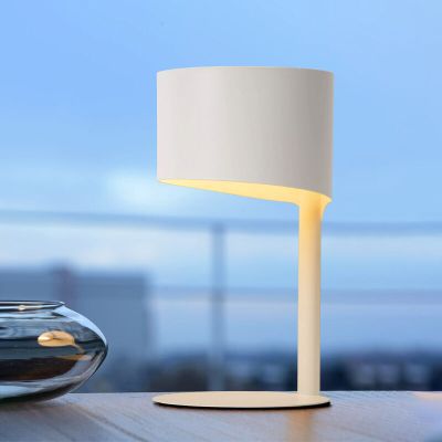 Lámpara de mesa moderna blanca, Knulle, con interruptor