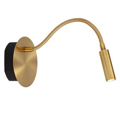 Lámpara de cama moderna dorada, Jolijn, 2W, 3000K LED, con interruptor