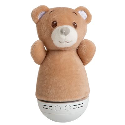 Lámpara de mesa infantil moderna marrón, Dolly, 3W, RGB LED, con interruptor