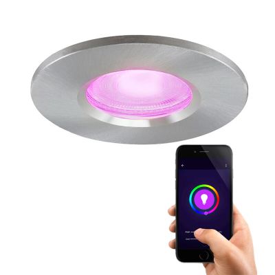 Foco empotrable inteligente cromado moderno, Jule, IP65, 4,5W, RGBW