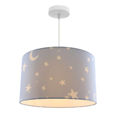 Lámpara colgante infantil azul de tela, Stars