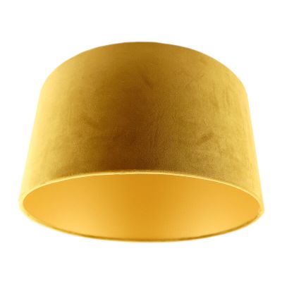 Pantalla de velour amarilla Melanie, tela, moderno