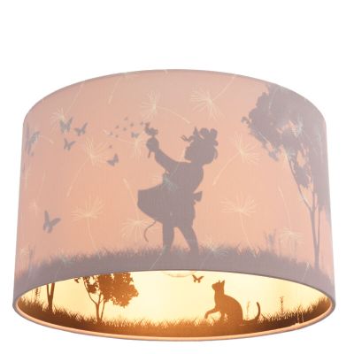 Lámpara de techo infantil rosa de tela, Butterfly
