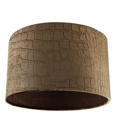30 cm pantalla lámpara terciopelo marrón efecto piel de cocodrilo, Emilius