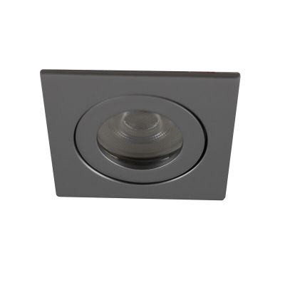 Foco empotrable baño plateado de aluminio, Dorx, IP44