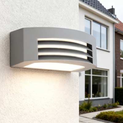 Lámpara exterior de aluminio gris, Mingus, IP54