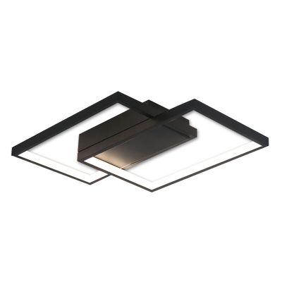 Plafón de techo de aluminio negro, Kimber, 45W, ajustable entre luz blanco cálido y frío LED, con mando a distancia