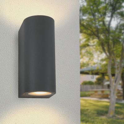 Lámpara exterior de aluminio antracita, Corina, IP44