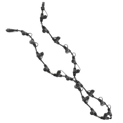 Cable de distribución negro de 2 m, con 20 salidas