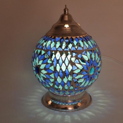 Lámpara de mesa azul oriental, Sabri