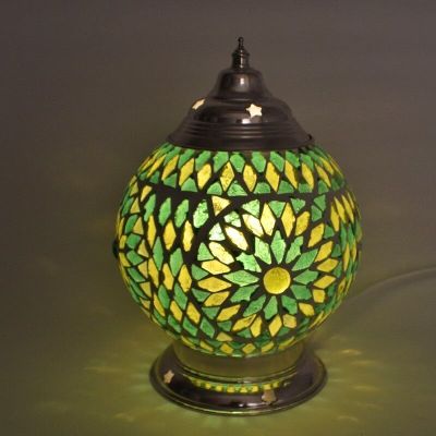 Lámpara de mesa verde oriental, Sabri