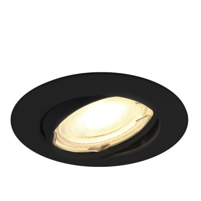 Foco empotrable negro de aluminio, Rudo
