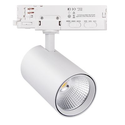 Foco de carril trífásico blanco, Rozina, 10W/20W/30W, white switch LED
