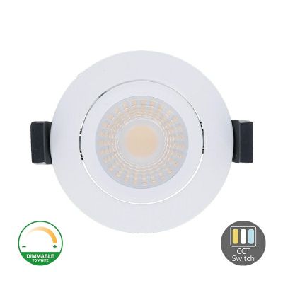 Downlight de aluminio blanco, Maite, 7W, white switch LED, IP65