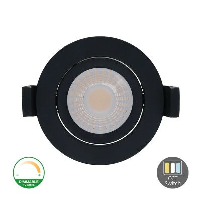 Downlight de aluminio negro, Maite, 7W, white switch LED, IP65