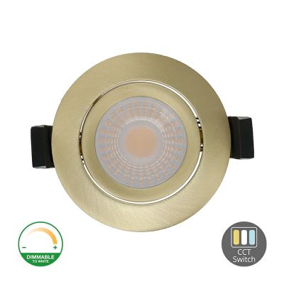 Downlight de aluminio latón, Maite, 7W, white switch LED, IP65